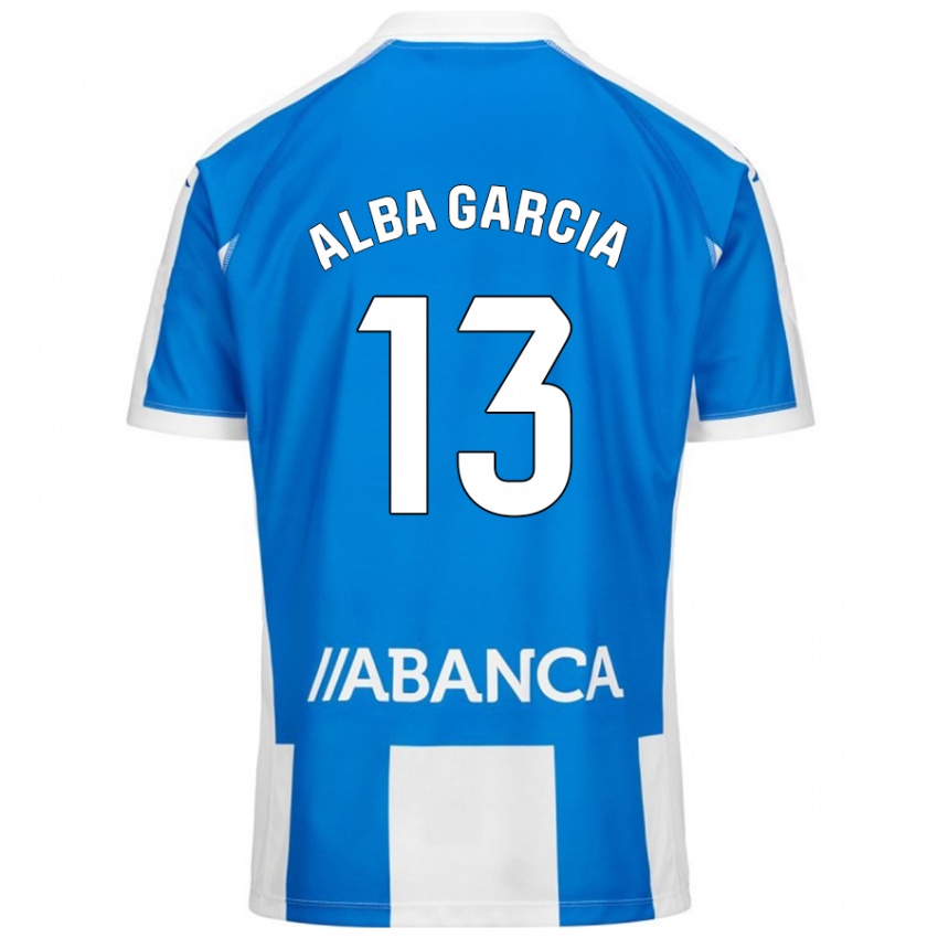 Gyermek Lucía Alba García #13 Kék Fehér Hazai Jersey 2024/25 Mez Póló Ing