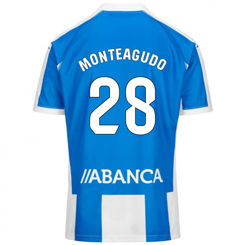 Gyermek Paula Monteagudo #28 Kék Fehér Hazai Jersey 2024/25 Mez Póló Ing