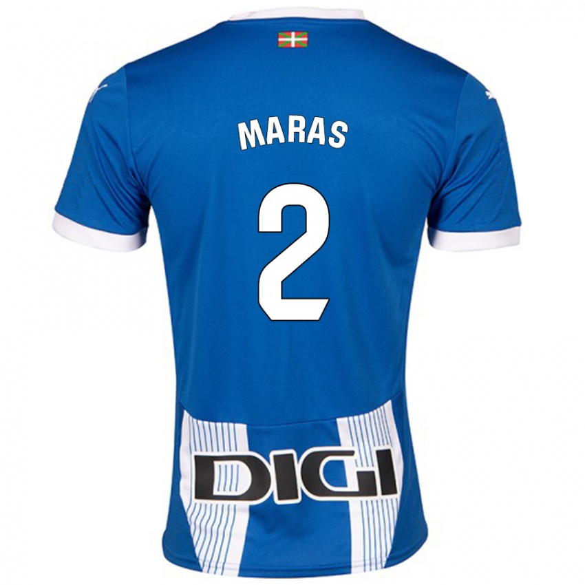 Gyermek Nikola Maras #2 Kék Hazai Jersey 2024/25 Mez Póló Ing