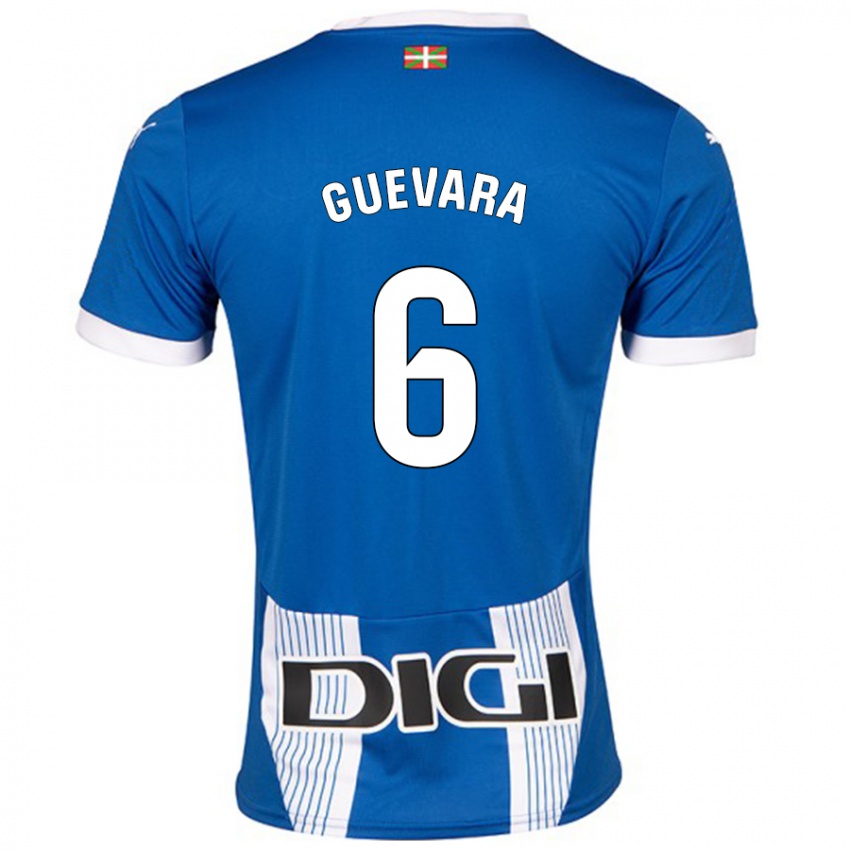 Gyermek Ander Guevara #6 Kék Hazai Jersey 2024/25 Mez Póló Ing