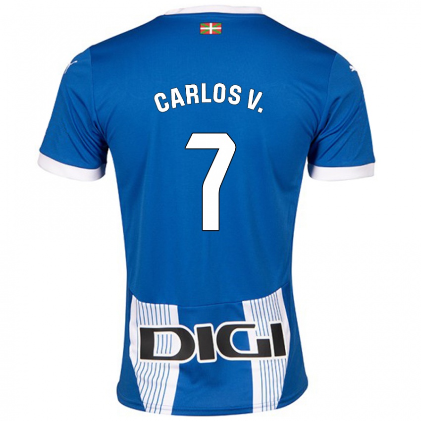 Gyermek Carlos Vicente #7 Kék Hazai Jersey 2024/25 Mez Póló Ing