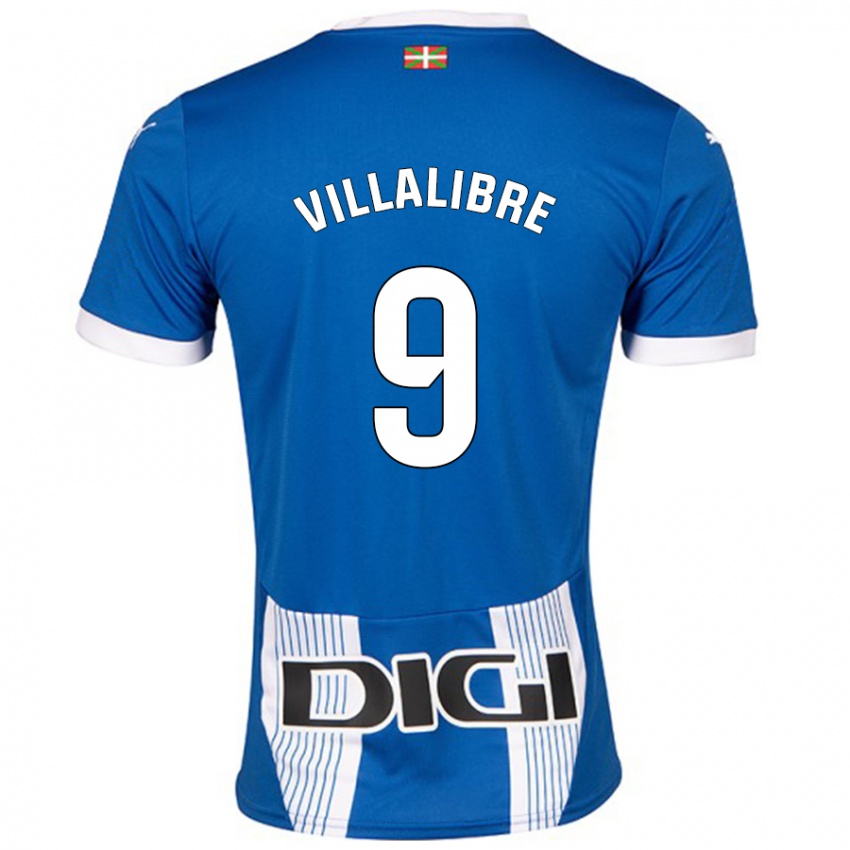 Gyermek Asier Villalibre #9 Kék Hazai Jersey 2024/25 Mez Póló Ing