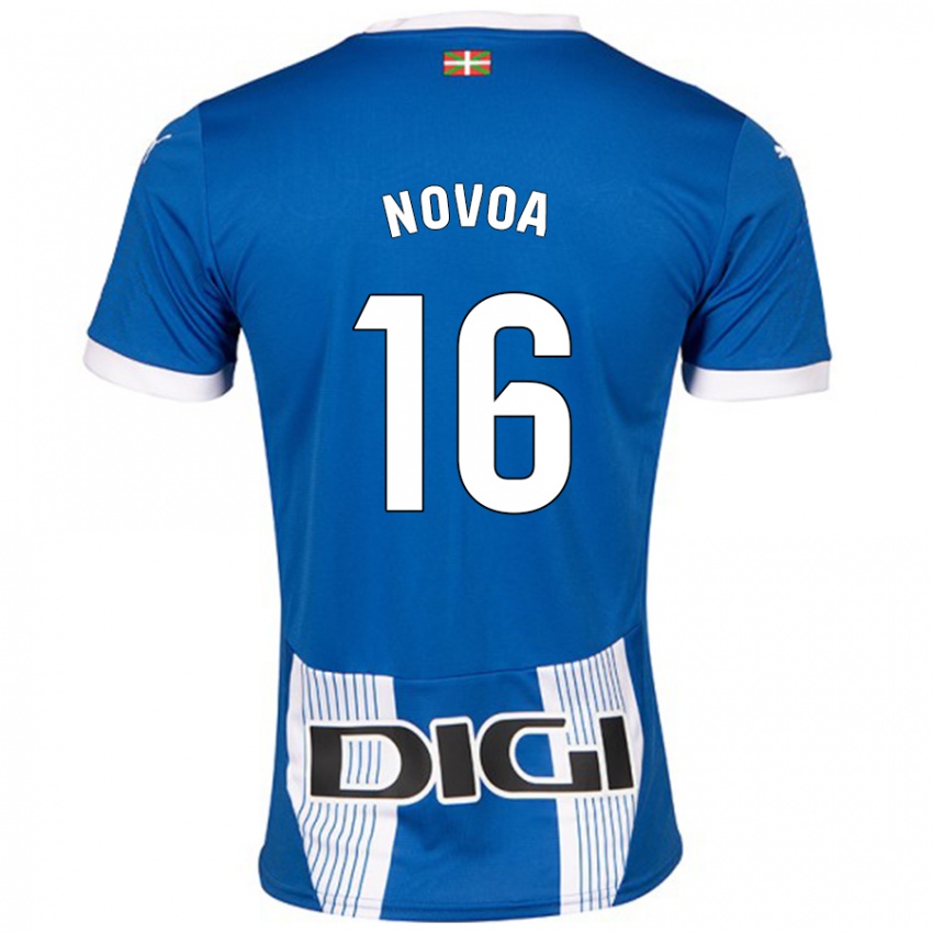 Gyermek Hugo Novoa #16 Kék Hazai Jersey 2024/25 Mez Póló Ing