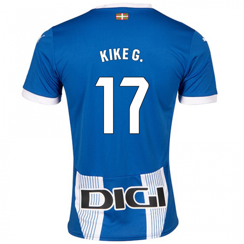 Gyermek Kike García #17 Kék Hazai Jersey 2024/25 Mez Póló Ing