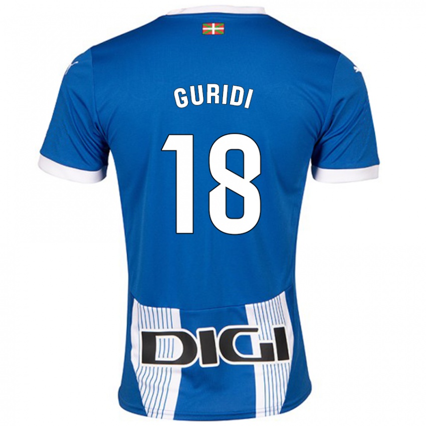 Gyermek Jon Guridi #18 Kék Hazai Jersey 2024/25 Mez Póló Ing