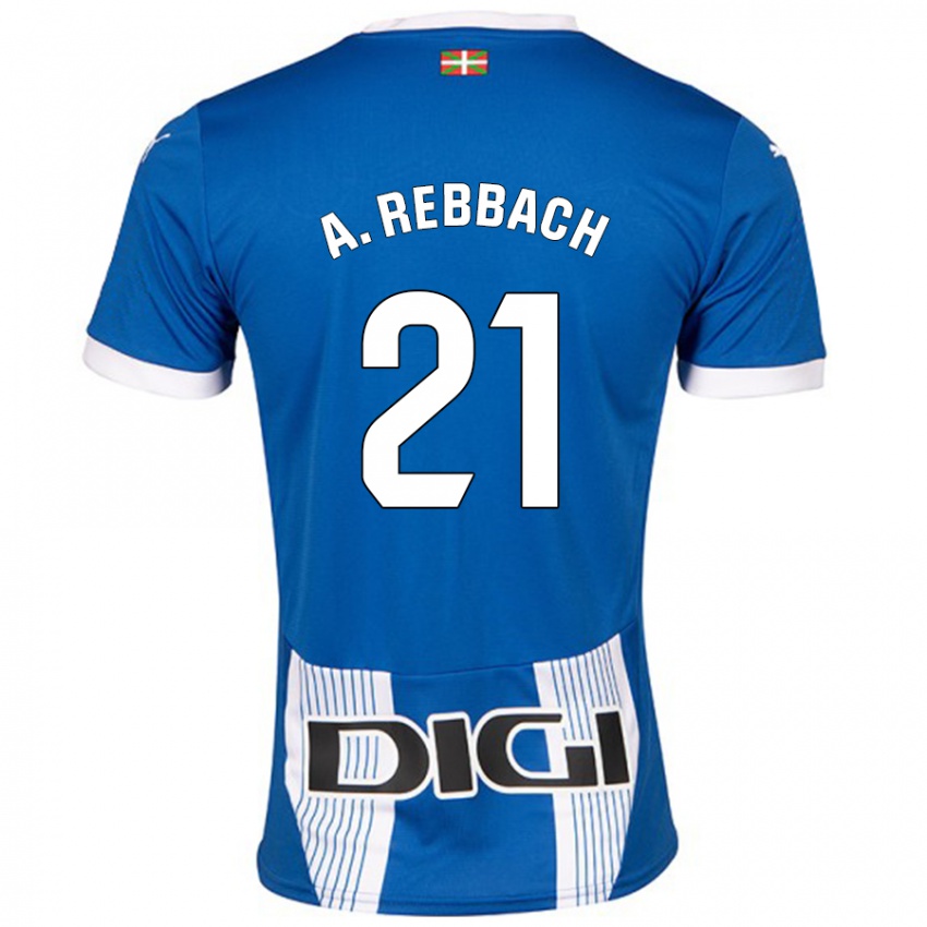 Gyermek Abde Rebbach #21 Kék Hazai Jersey 2024/25 Mez Póló Ing