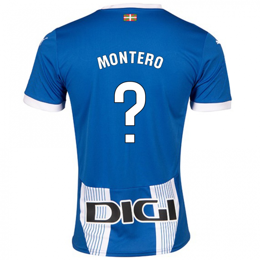 Gyermek Rubén Montero #0 Kék Hazai Jersey 2024/25 Mez Póló Ing