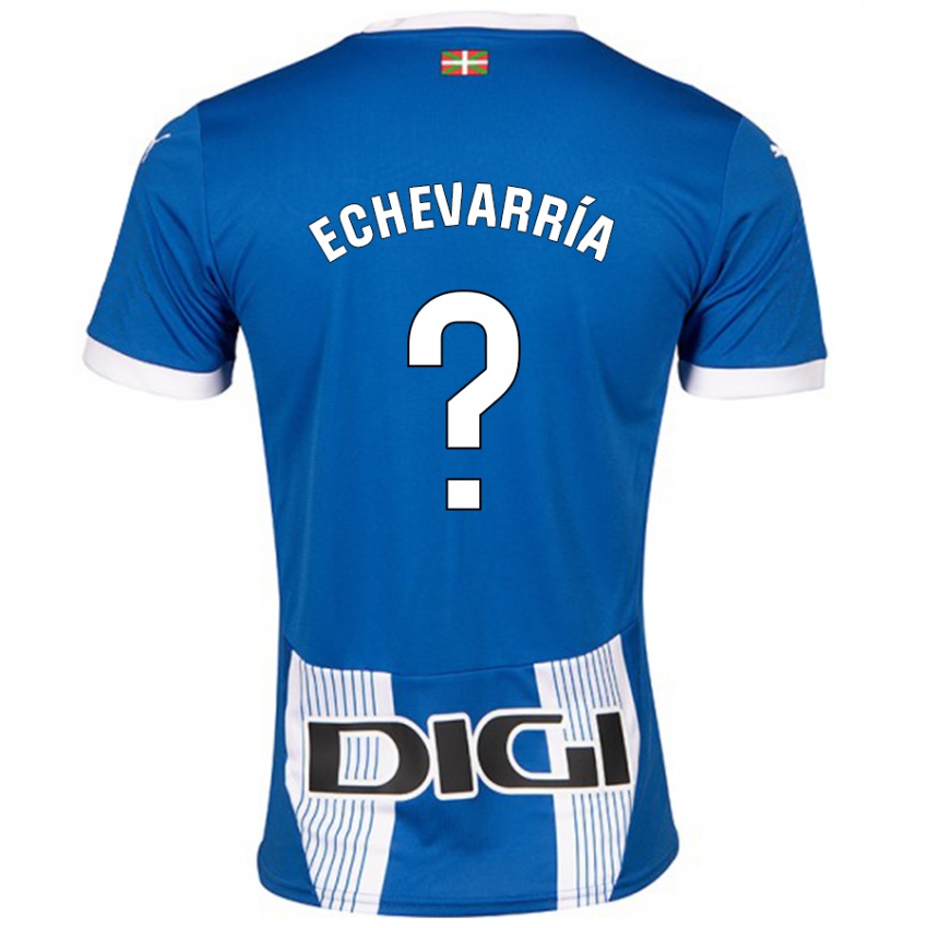 Gyermek Iker Echevarría #0 Kék Hazai Jersey 2024/25 Mez Póló Ing