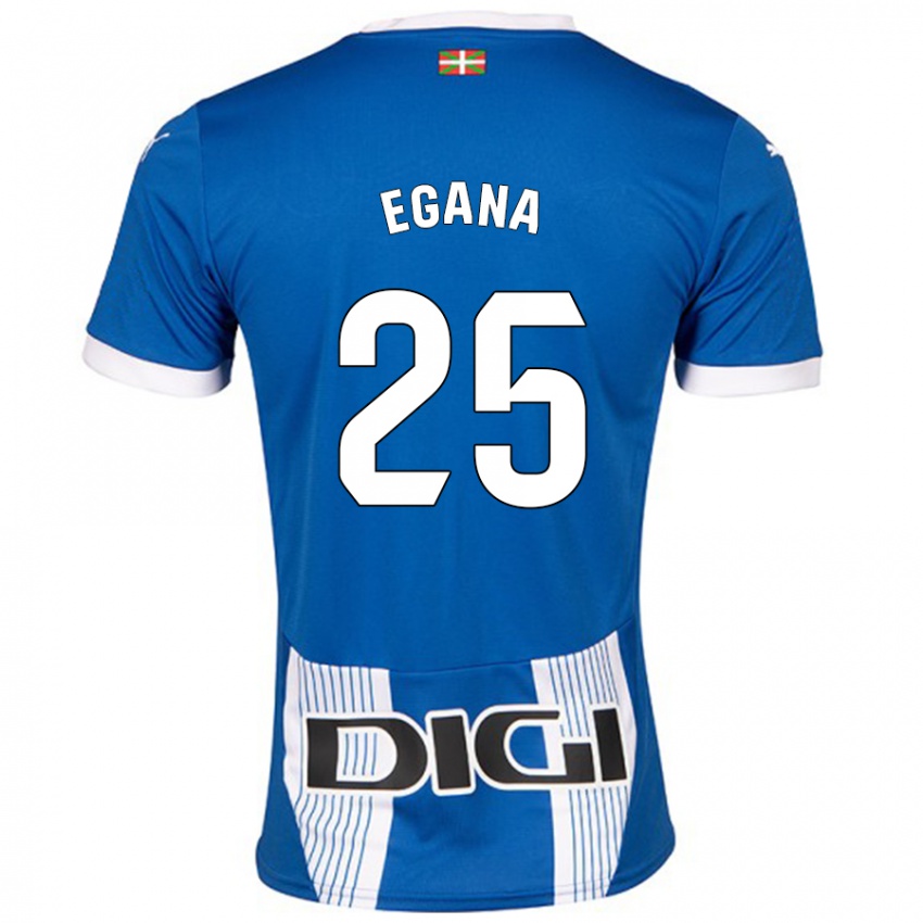 Gyermek Eider Egaña #25 Kék Hazai Jersey 2024/25 Mez Póló Ing