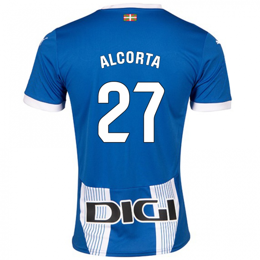 Gyermek Alaitz Alcorta #27 Kék Hazai Jersey 2024/25 Mez Póló Ing