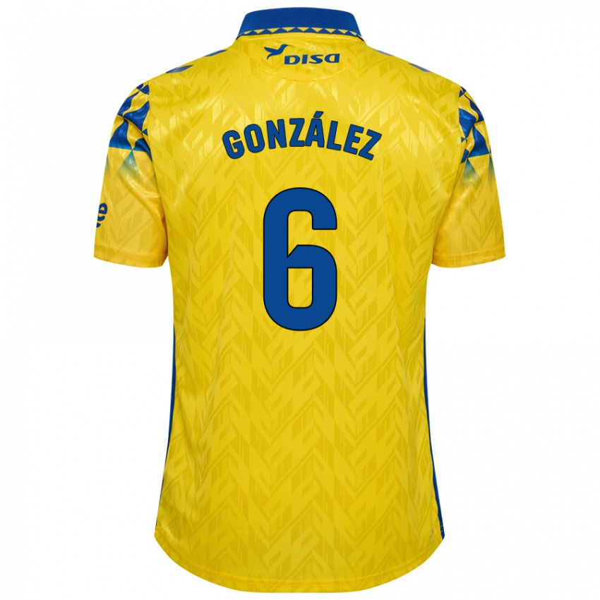 Gyermek Fabio González #6 Sárga Kék Hazai Jersey 2024/25 Mez Póló Ing