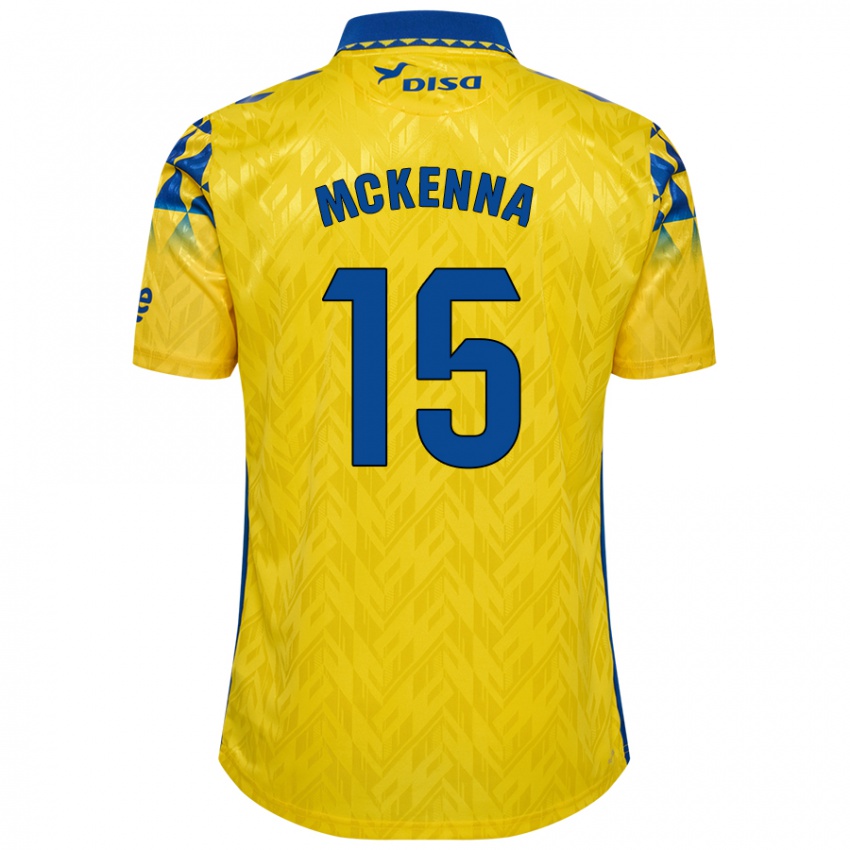 Gyermek Scott Mckenna #15 Sárga Kék Hazai Jersey 2024/25 Mez Póló Ing