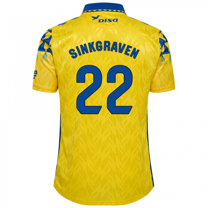 Gyermek Daley Sinkgraven #22 Sárga Kék Hazai Jersey 2024/25 Mez Póló Ing