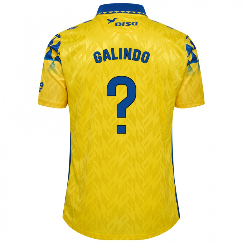 Gyermek Cristian Galindo #0 Sárga Kék Hazai Jersey 2024/25 Mez Póló Ing