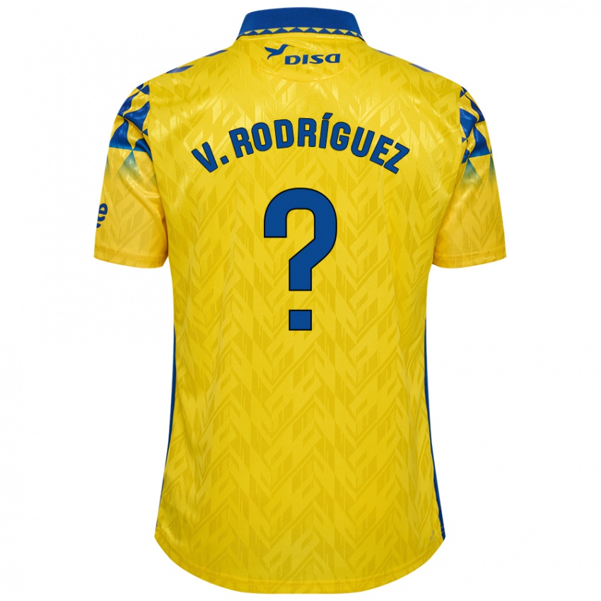 Gyermek Carlos Vicente Rodríguez #0 Sárga Kék Hazai Jersey 2024/25 Mez Póló Ing