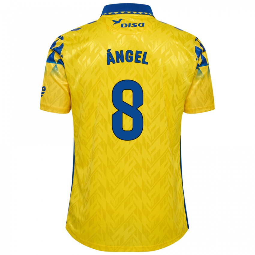 Gyermek José Ángel #8 Sárga Kék Hazai Jersey 2024/25 Mez Póló Ing