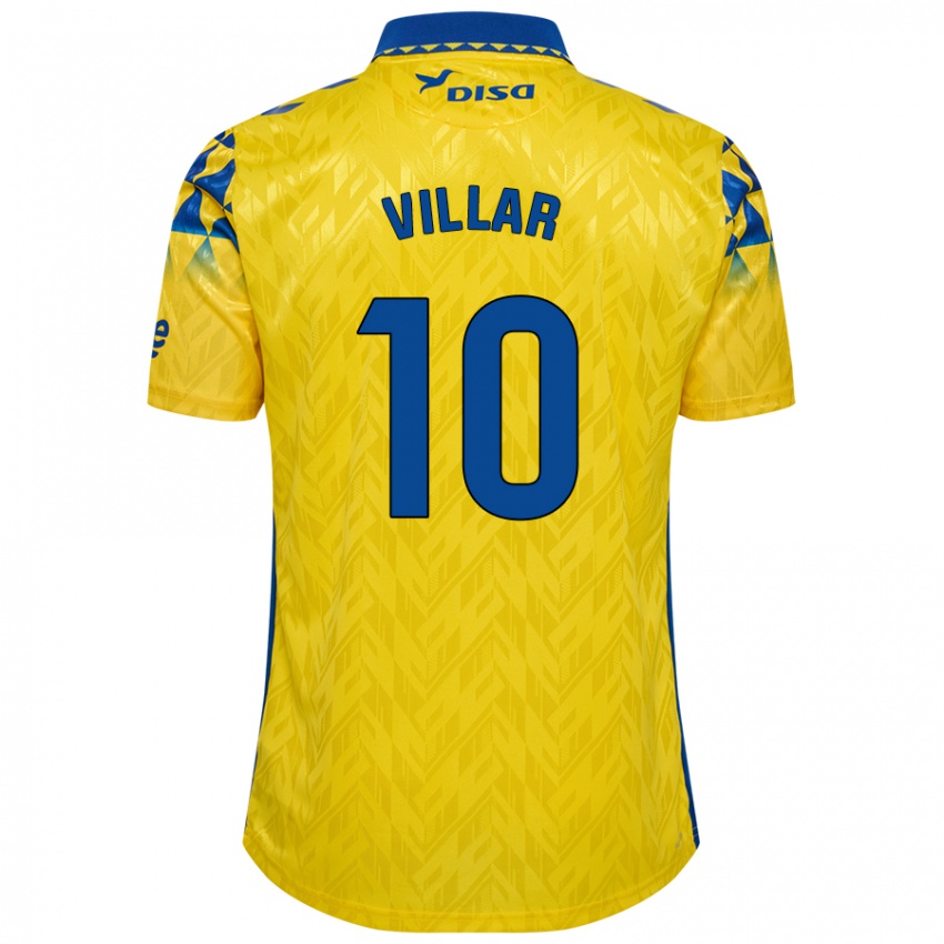 Gyermek Andy Villar #10 Sárga Kék Hazai Jersey 2024/25 Mez Póló Ing