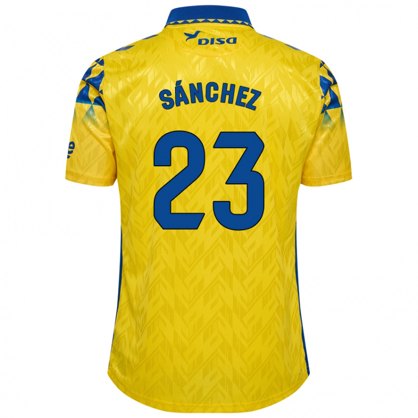 Gyermek Omar Sánchez #23 Sárga Kék Hazai Jersey 2024/25 Mez Póló Ing