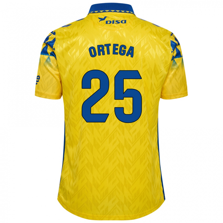 Gyermek Edián Ortega #25 Sárga Kék Hazai Jersey 2024/25 Mez Póló Ing