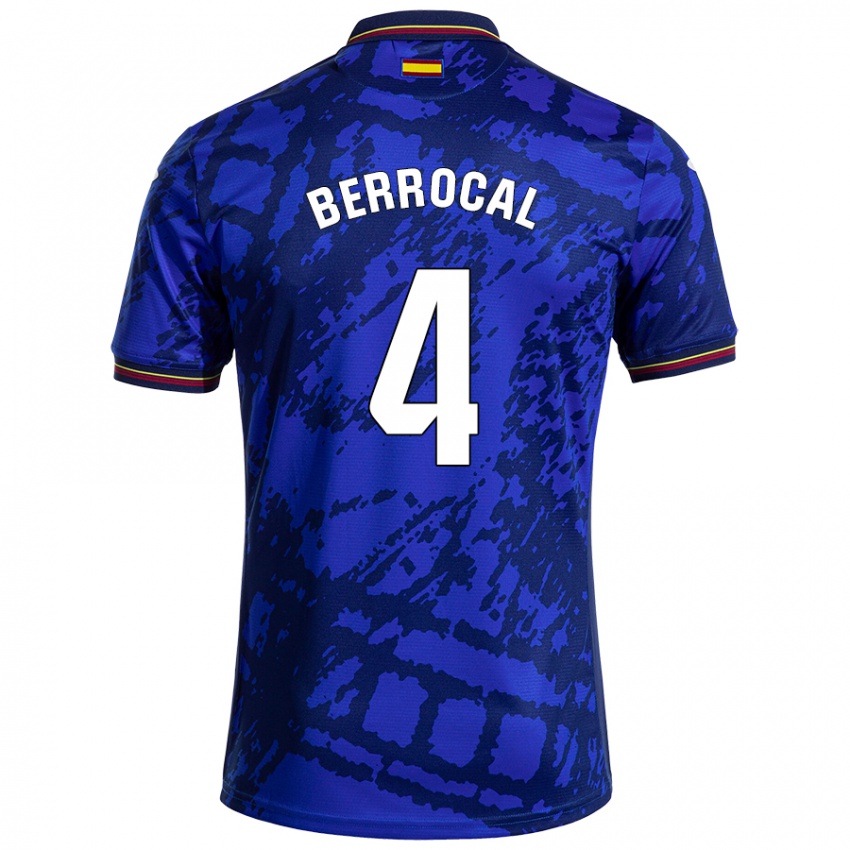 Gyermek Juan Berrocal #4 Sötétebb Kék Hazai Jersey 2024/25 Mez Póló Ing