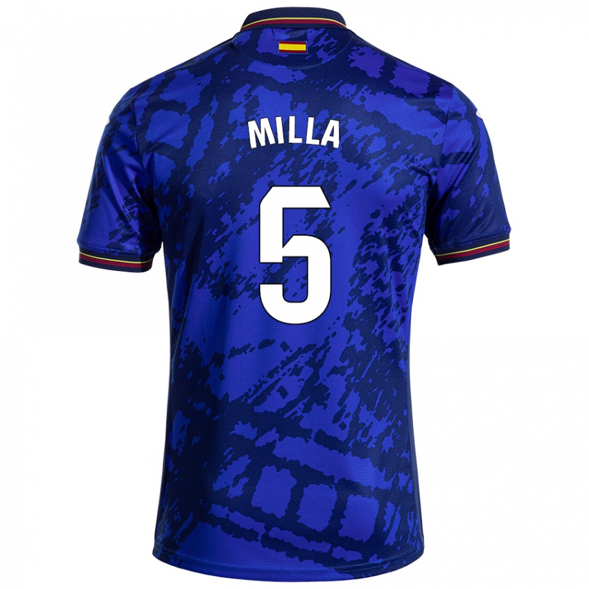 Gyermek Luis Milla #5 Sötétebb Kék Hazai Jersey 2024/25 Mez Póló Ing