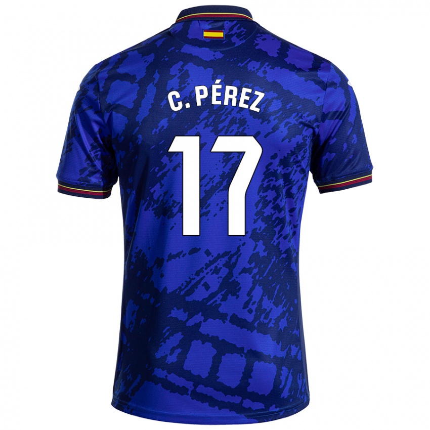 Gyermek Carles Perez #17 Sötétebb Kék Hazai Jersey 2024/25 Mez Póló Ing