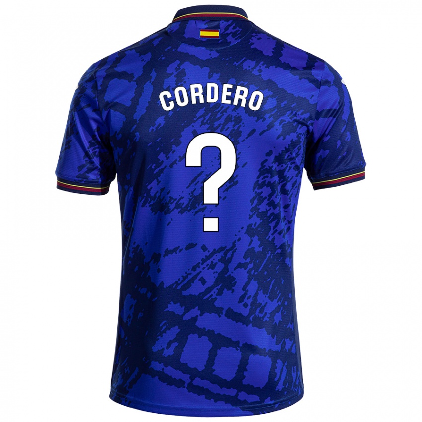 Gyermek Alberto Cordero #0 Sötétebb Kék Hazai Jersey 2024/25 Mez Póló Ing