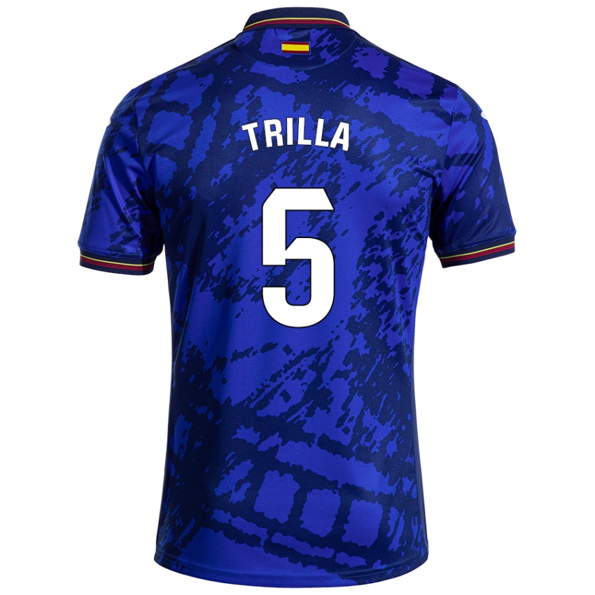 Gyermek Guillem Trilla #5 Sötétebb Kék Hazai Jersey 2024/25 Mez Póló Ing