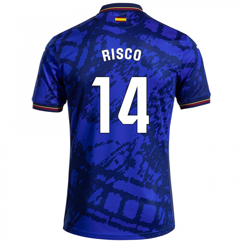 Gyermek Alberto Risco #14 Sötétebb Kék Hazai Jersey 2024/25 Mez Póló Ing