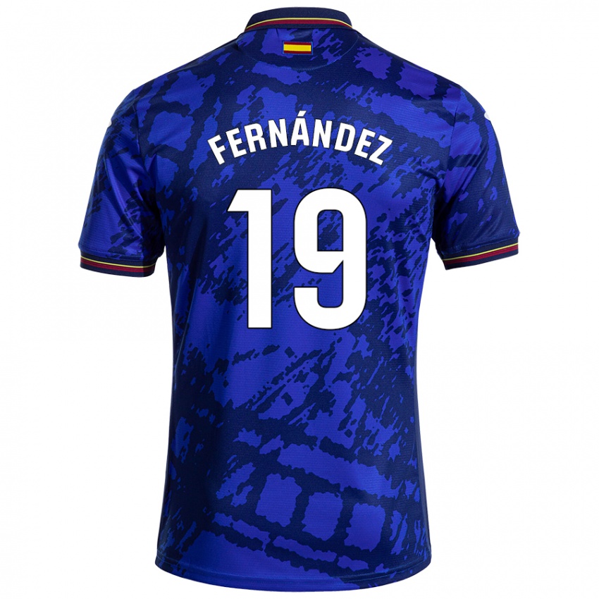 Gyermek Ismael Fernández #19 Sötétebb Kék Hazai Jersey 2024/25 Mez Póló Ing