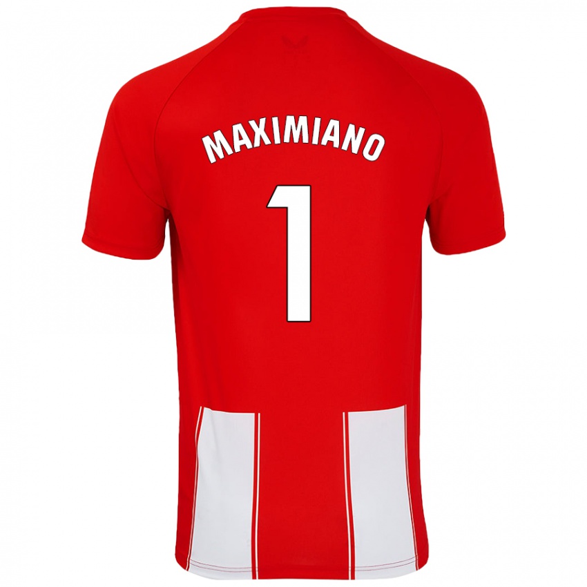 Gyermek Luís Maximiano #1 Piros Fehér Hazai Jersey 2024/25 Mez Póló Ing