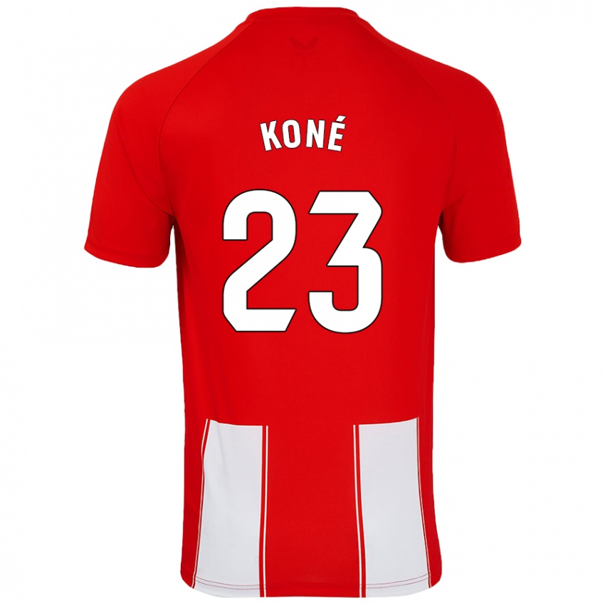 Gyermek Ibrahima Koné #23 Piros Fehér Hazai Jersey 2024/25 Mez Póló Ing