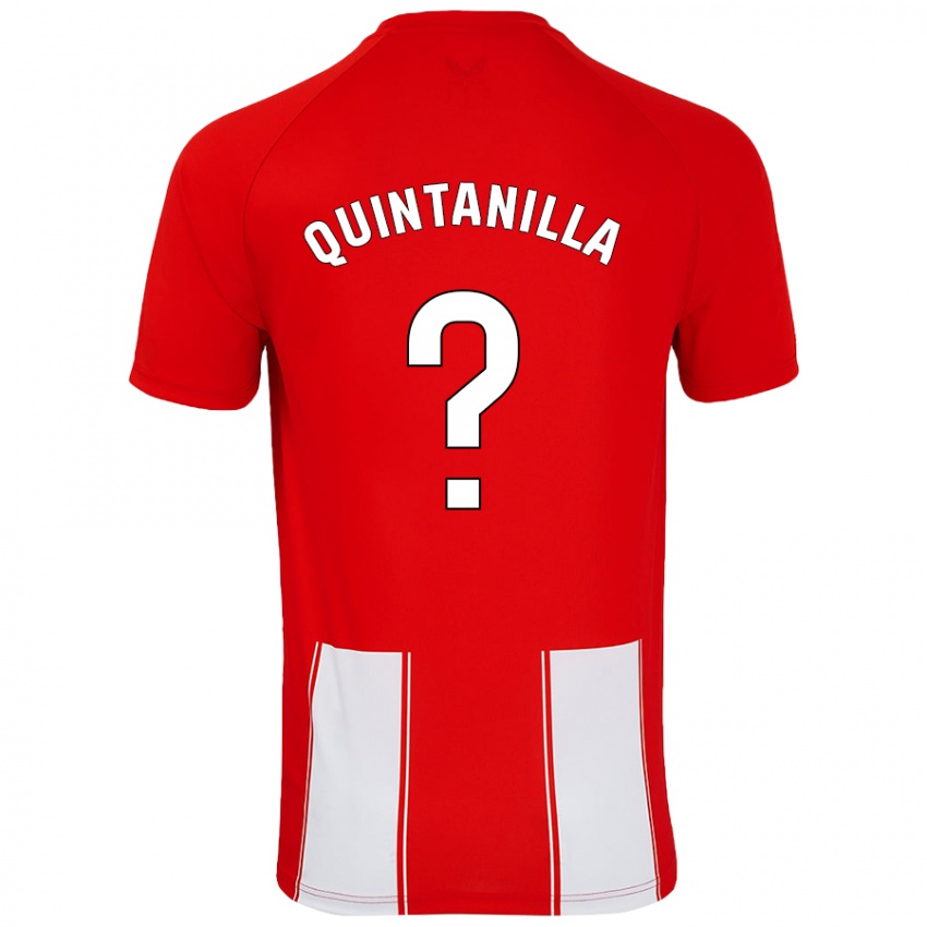 Gyermek Rubén Quintanilla #0 Piros Fehér Hazai Jersey 2024/25 Mez Póló Ing