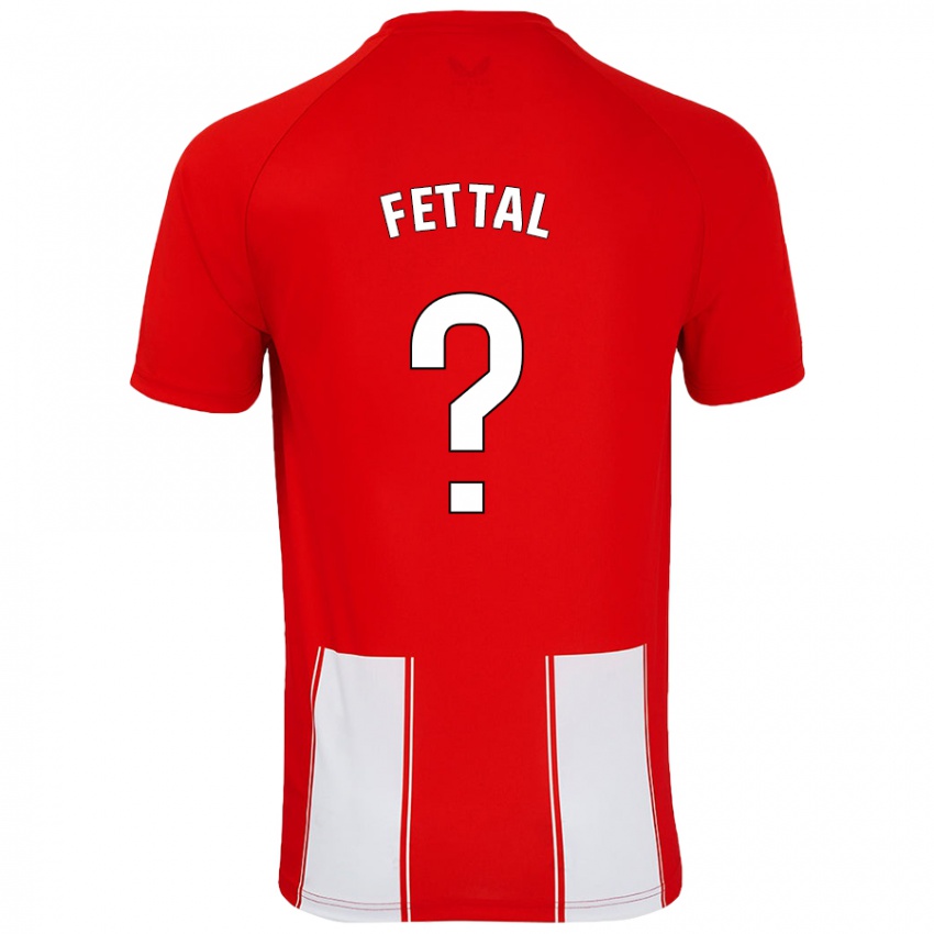 Gyermek Rachad Fettal #0 Piros Fehér Hazai Jersey 2024/25 Mez Póló Ing