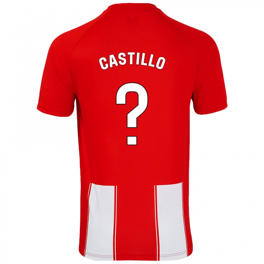 Gyermek Pablo Castillo #0 Piros Fehér Hazai Jersey 2024/25 Mez Póló Ing