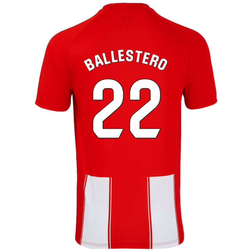 Gyermek Carlos Ballestero #22 Piros Fehér Hazai Jersey 2024/25 Mez Póló Ing