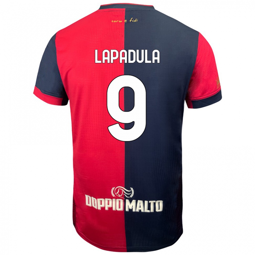 Gyermek Gianluca Lapadula #9 Piros Sötétebb Kék Hazai Jersey 2024/25 Mez Póló Ing