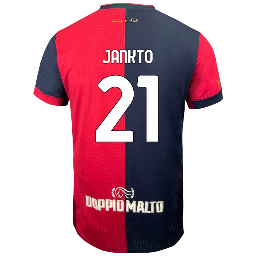 Gyermek Jakub Jankto #21 Piros Sötétebb Kék Hazai Jersey 2024/25 Mez Póló Ing