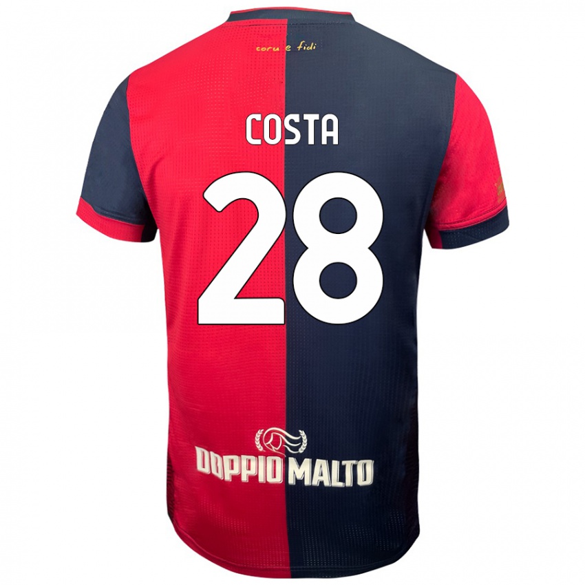 Gyermek Luca Costa #28 Piros Sötétebb Kék Hazai Jersey 2024/25 Mez Póló Ing