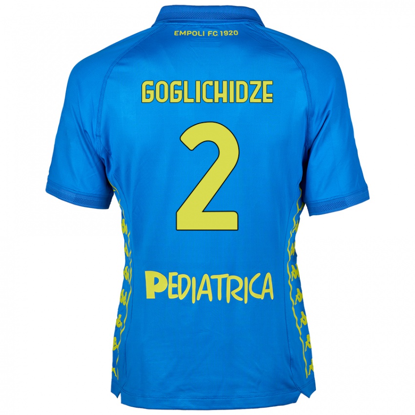 Gyermek Saba Goglichidze #2 Kék Hazai Jersey 2024/25 Mez Póló Ing