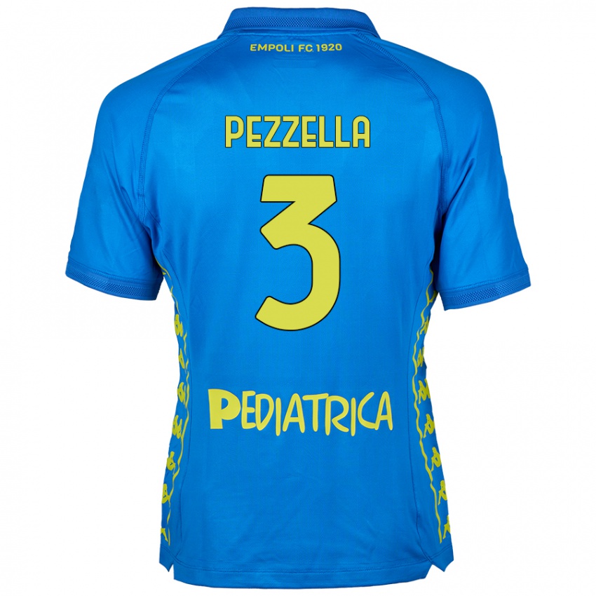 Gyermek Giuseppe Pezzella #3 Kék Hazai Jersey 2024/25 Mez Póló Ing