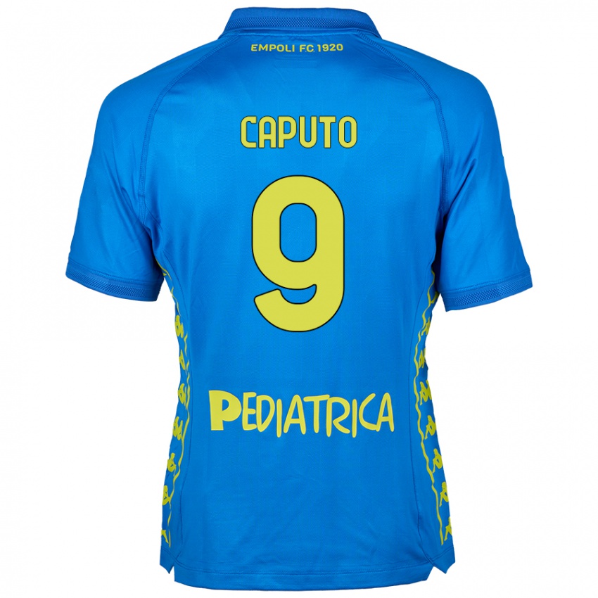 Gyermek Francesco Caputo #9 Kék Hazai Jersey 2024/25 Mez Póló Ing