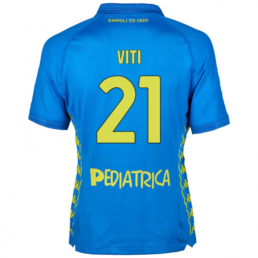 Gyermek Mattia Viti #21 Kék Hazai Jersey 2024/25 Mez Póló Ing