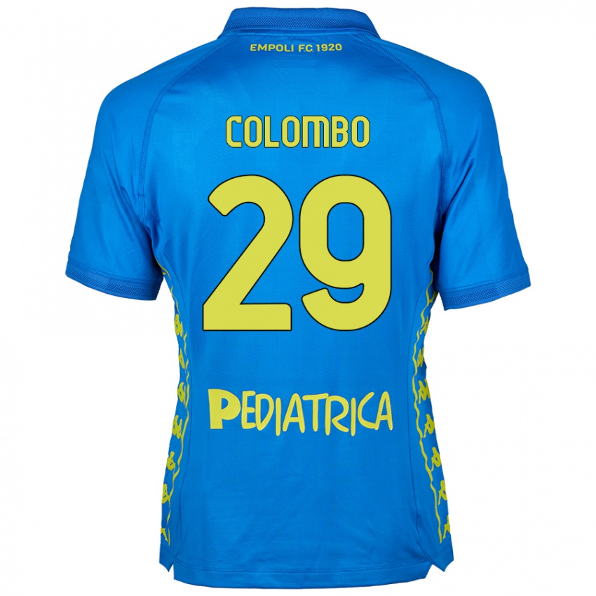 Gyermek Lorenzo Colombo #29 Kék Hazai Jersey 2024/25 Mez Póló Ing