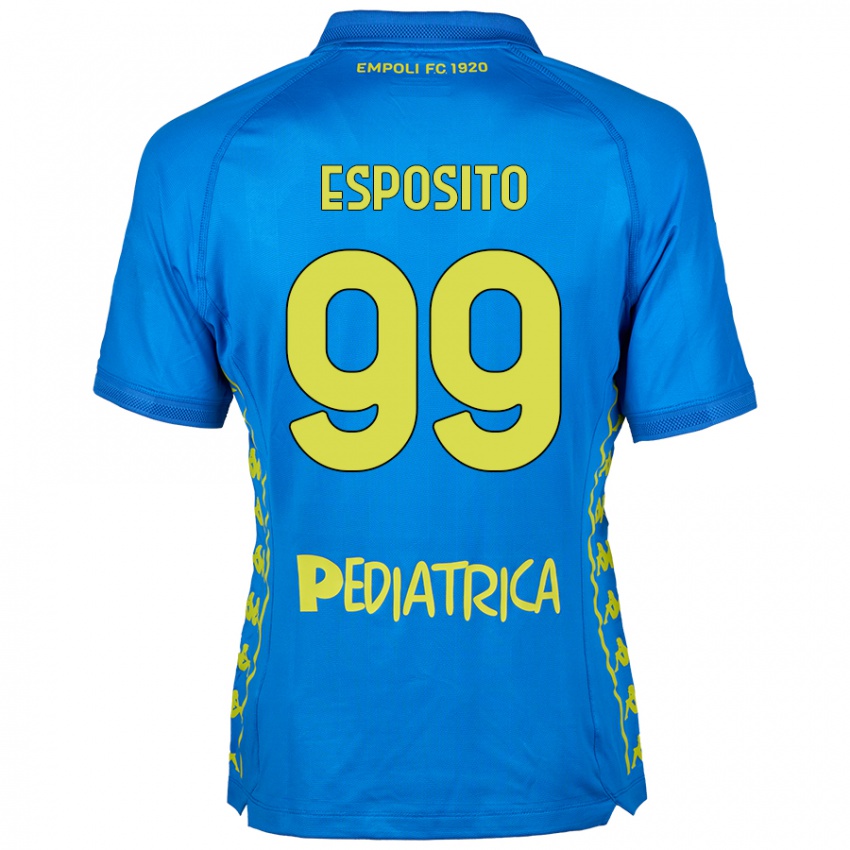 Gyermek Sebastiano Esposito #99 Kék Hazai Jersey 2024/25 Mez Póló Ing