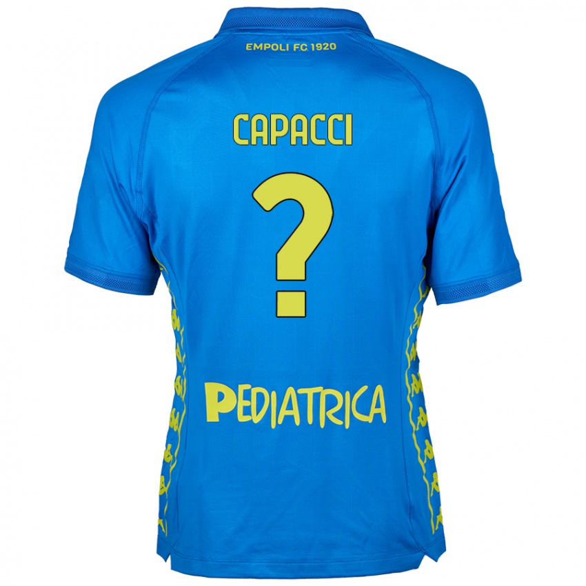 Gyermek Edoardo Capacci #0 Kék Hazai Jersey 2024/25 Mez Póló Ing