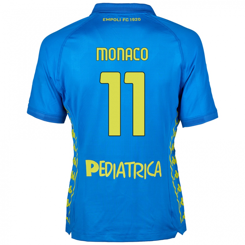 Gyermek Salvatore Monaco #11 Kék Hazai Jersey 2024/25 Mez Póló Ing