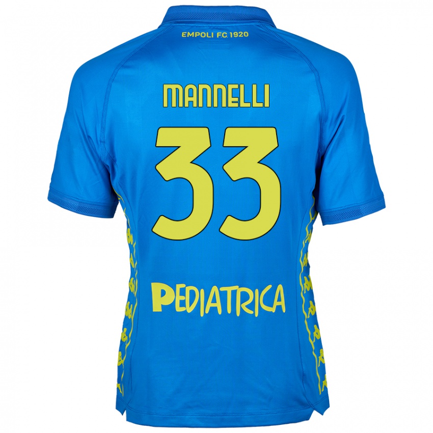 Gyermek Matteo Mannelli #33 Kék Hazai Jersey 2024/25 Mez Póló Ing