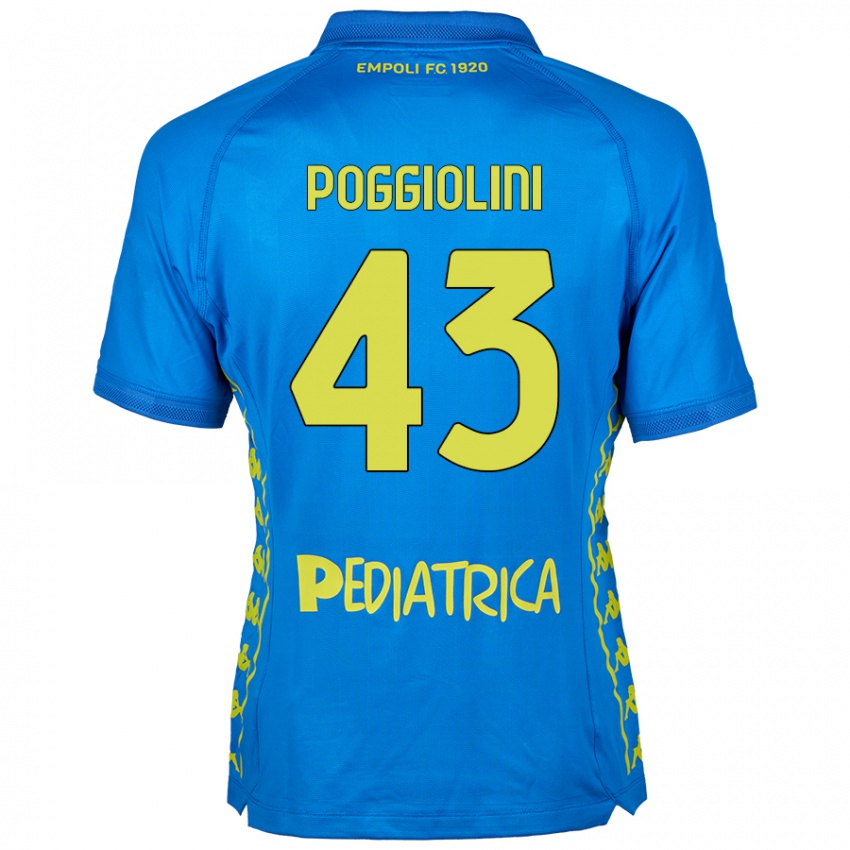 Gyermek Duccio Poggiolini #43 Kék Hazai Jersey 2024/25 Mez Póló Ing