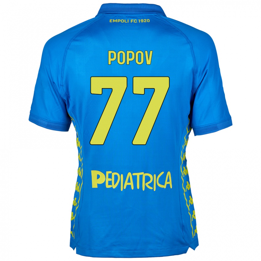 Gyermek Bogdan Popov #77 Kék Hazai Jersey 2024/25 Mez Póló Ing